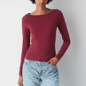 Aritzia HomeStretch Smooth Boatneck Longsleeve